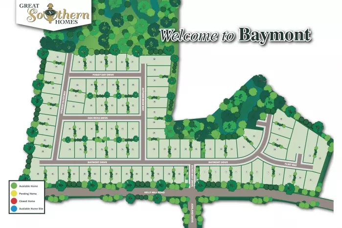Baymont Illustrated Site Map by Great Southern Homes