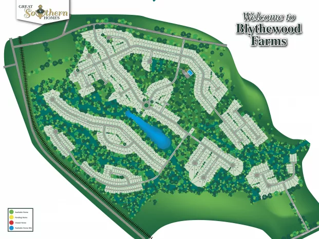 Blythewood Farms Illustrated Site Plan by Great Southern Homes