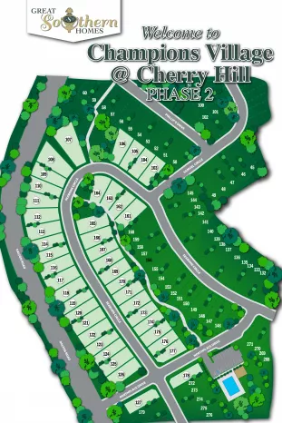 Champions Village at Cherry Hill Illustrated Site Plan by Great Southern Homes