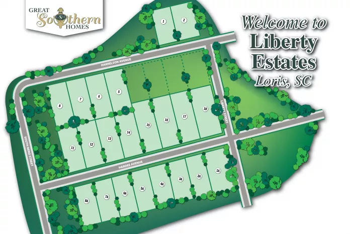 Liberty Estates Myrtle Beach SC Illustrative Site Plan by Great Southern Homes